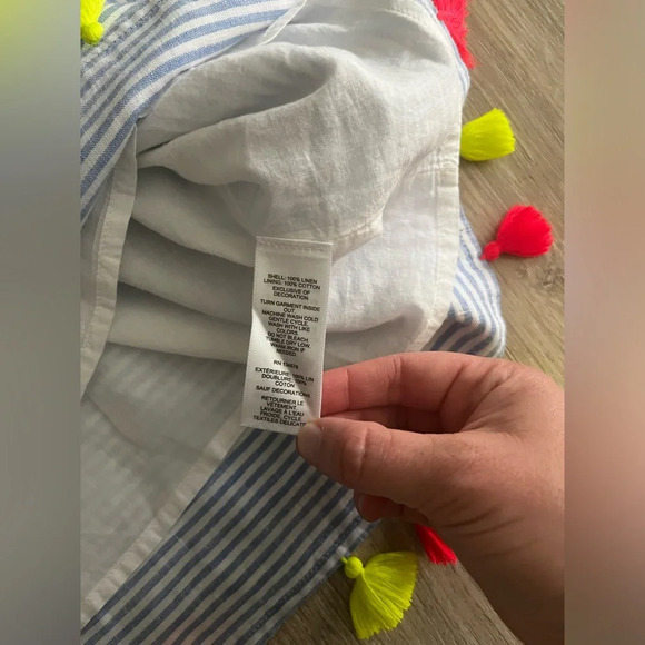 Vineyard Vines Women’s Sleeveless Blue and White Stripe Linen Dress - Size XL - Picture 2 of 7